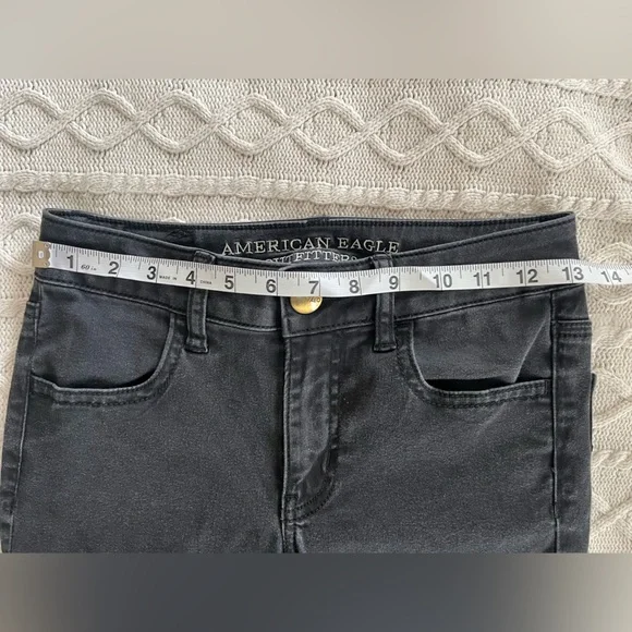 American Eagle Black Stretch Jeggings Women’s Size 0 Long - Picture 15 of 15